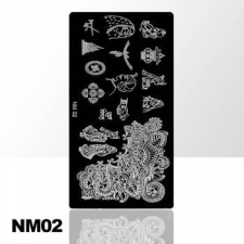 Nyomdázó mintalemez NM02 körömdíszítő