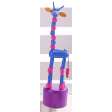  Nyomogatós figura - Zsiráf-Kék rózsaszín játékfigura