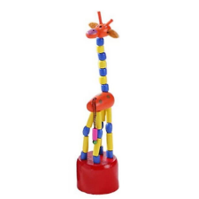 Nyomogatós figura - Zsiráf-Kék sárga játékfigura