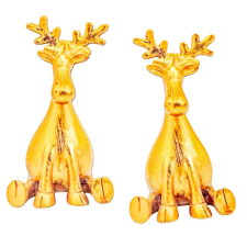  Nyomtatott dekorkarton arany szarvas 13cm 2db-os dekorációs kellék