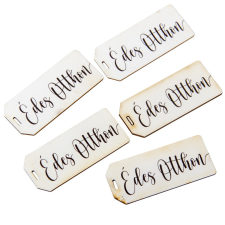  Nyomtatott dekorkarton Édes Otthon biléta 5,5cm 5db-os dekorációs kellék