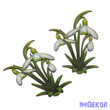  Nyomtatott dekorkarton - Hóvirág 2db/csomag dekorációs kellék