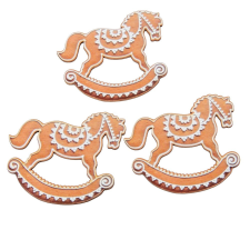  Nyomtatott dekorkarton mézeskalács hintaló 7cm 3db-os dekorációs kellék