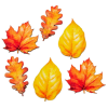 Nyomtatott dekorkarton őszi falevelek 4-5cm 6db-os