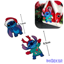  Nyomtatott dekorkarton - Stch karácsonyi figura 2db/csomag dekorációs kellék