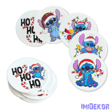  Nyomtatott dekorkarton - Stich karácsonyi szett 5cm 5db/csomag dekorációs kellék
