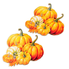  Nyomtatott dekorkarton - Tökök halomban 9cm 2db-os dekorációs kellék