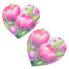  Nyomtatott dekorkarton tulipános szív 9,5cm 2db-os