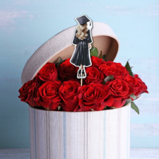  Nyomtatott fa tábla - Diplomaosztó ballagás lány 12,5cm dekorációs kellék