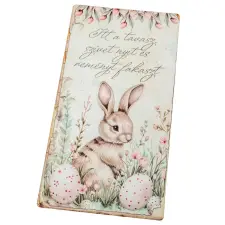  Nyomtatott fa tábla - Húsvéti RSZ téma 13x24,3cm dekorációs kellék