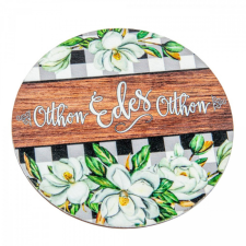  Nyomtatott fa tábla koszorú közép - Édes otthon magnólia 11,8cm dekorációs kellék