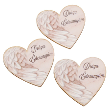  Nyomtatott szív dekorkarton - Drága Édesanyám felirattal 7cm 3db-os dekorációs kellék