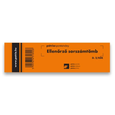  Nyomtatvány ellenőrző sorszámtömb PÁTRIA D2 100 lapos 146x40 mm vegyes nyomtatvány