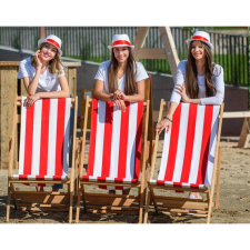  Nyugágy Piros-Fehér csíkos kerti bútor