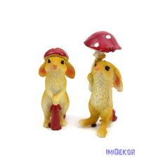  Nyuszi figura gombával 8-10cm dekorációs kellék