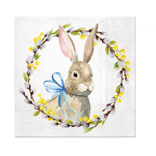 Nyuszis Wreath szalvéta 20 db-os 33x33 cm party kellék