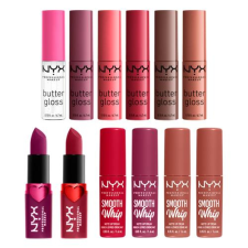 NYX Professional Makeup Fa La La L.A. Land 12 Days Of Kissmas ajándékcsomagok szájfény 6 db + rúzs 6 db nőknek kozmetikai ajándékcsomag