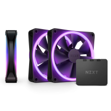 NZXT F120 RGB DUO fekete 3 darabos szett vezérlővel hűtés