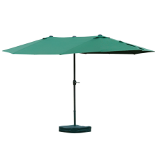 Oasom Dupla napernyő ovális alakú extra nagy méretű talppal együtt 460x270x240 cm zöld színben kerti bútor