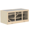 Oasom Kisállat ketrec fa rágcsáló ketrec 115x57x55 cm tengerimalac ketrec, 3 szintes hörcsögketrec