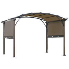 Oasom Pergola 345x345x250 cm kerti pavilon állítható szövet tetővel barna kerti bútor