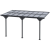Oasom Pergola 4x3 m kerti pavilon 231-250 cm magasságban alumínium falhoz rögzíthető terasztető szürke