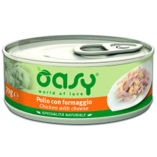 Oasy Cat Konzerv Natural Chicken&Cheese 70g macskaeledel