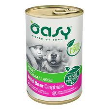 Oasy Dog Konzerv OP Adult Medium/Large Wild Boar 400g kutyaeledel