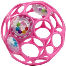 Oball RATTLE 10 cm 0m+, sötét rózsaszín rágóka