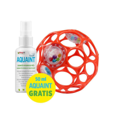 Oball RATTLE játék 10 cm 0hó+ orange + AJÁNDÉK Aquaint 50ml rágóka
