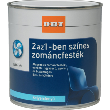 OBI 2 az 1-ben zománcfesték, vízzel hígítható selyemfényű, ezüstszürke 125 ml zománcfesték