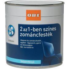 OBI 2 az 1-ben zománcfesték, vízzel hígítható selyemfényű, krémfehér 2 l zománcfesték