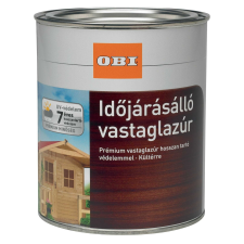 OBI vastaglazúr, oldószeres sötét dió, 375 ml favédőszer és lazúr