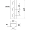 OBO 1121391 MS5030P0200FT Profilsín, perforált AMS3518, 16,5 mm résszélesség, 200mm merítetten tűzihorganyzott acél