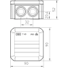 OBO 2007432 T 40 KL Leágazódoboz kapocsléccel + bevezetésekkel 90x90x52mm polipropilén