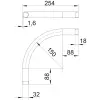 OBO 2046796 SBNM32 SW 90°-Os Könyök Acél menetes véggel M32x1,5 PES50 - Polyester/Epoxid fekete