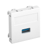 OBO 6104874 MTG-U3A S RW1 Modul 45 Usb 3.0 A Csatlakozó Aljzat Hüvely csavaros rögzítéssel 45x45mm hófehér polikarbonát