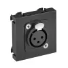 OBO 6105213 MTG-X3F L SWGR1 Modul 45 3 Pólusú Xlr Csatlakozó Aljzat hüvely egyenes csatlakozás 45x45mm szürkésfekete polikarbonát