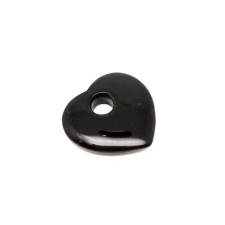 Obszidián fánk szív 35x33mm medál