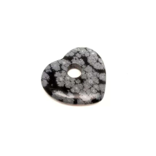 Obszidián hópehely fánk szív 35x33mm medál