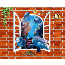  Ocean ablak tapéta, 300 x 200 cm tapéta, díszléc és más dekoráció