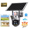 OEM 12MP, PTZ, Wifi IP biztonsági kamera,  napelemes, akkumulátoros, 10x optikai zoom, V360Pro app, kéirátnyú kommunikáció, színes éjjellátó, AI intelligens, automatikus mozgáskövetés, szürke-fekete