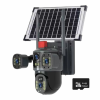OEM 2 az 1-ben térfigyelő kamera, 4G hármas SIM-kártyával, 4K Ultra HD, kültéri/beltéri, 8000 mAh-s akkumulátor, riasztó, kétirányú kommunikáció, mozgásérzékelő, napelem és színes éjszakai látás,