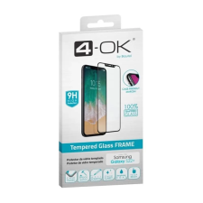 OEM 4-OK képernyővédő üveg (3D. tokbarát. ujjlenyomat olvasó. 9H) FEKETE mobiltelefon kellék