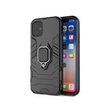 OEM Apple Iphone 14 erősített ütésálló szilikon tok fém gyűrűvel fekete tok és táska