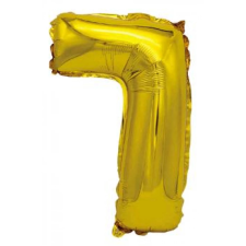 OEM Arany '7' Fólia Lufi - 40 cm, Héliummal és Levegővel Tölthető party kellék