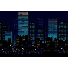 OEM Asztal vászon Cat Night Pixel, 80x50cm, tablou886 grafika, keretezett kép