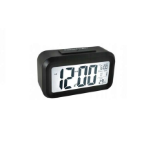OEM Asztali óra, LCD képernyő, világítás, 12/24h, fekete ébresztőóra