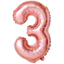 OEM Baba rózsaszín '3' Fólia Lufi - 110 cm, Héliummal és Levegővel Tölthető party kellék