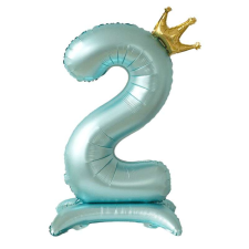 OEM Ballon száma 2, 81 cm, Alufólia, Fiúk, Kék party kellék